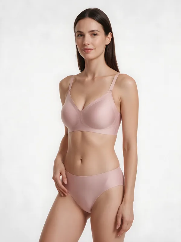 Scallop-Edge Bra in Pink