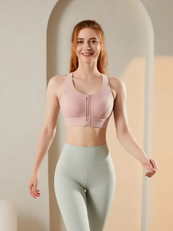 Zip-Front Racerback Sports Bra