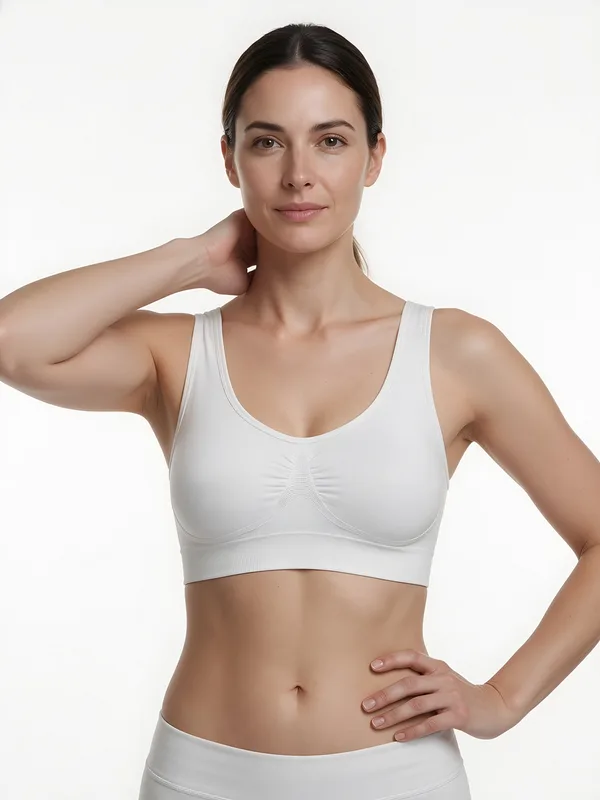 Double-Layer Seamless Bra in White